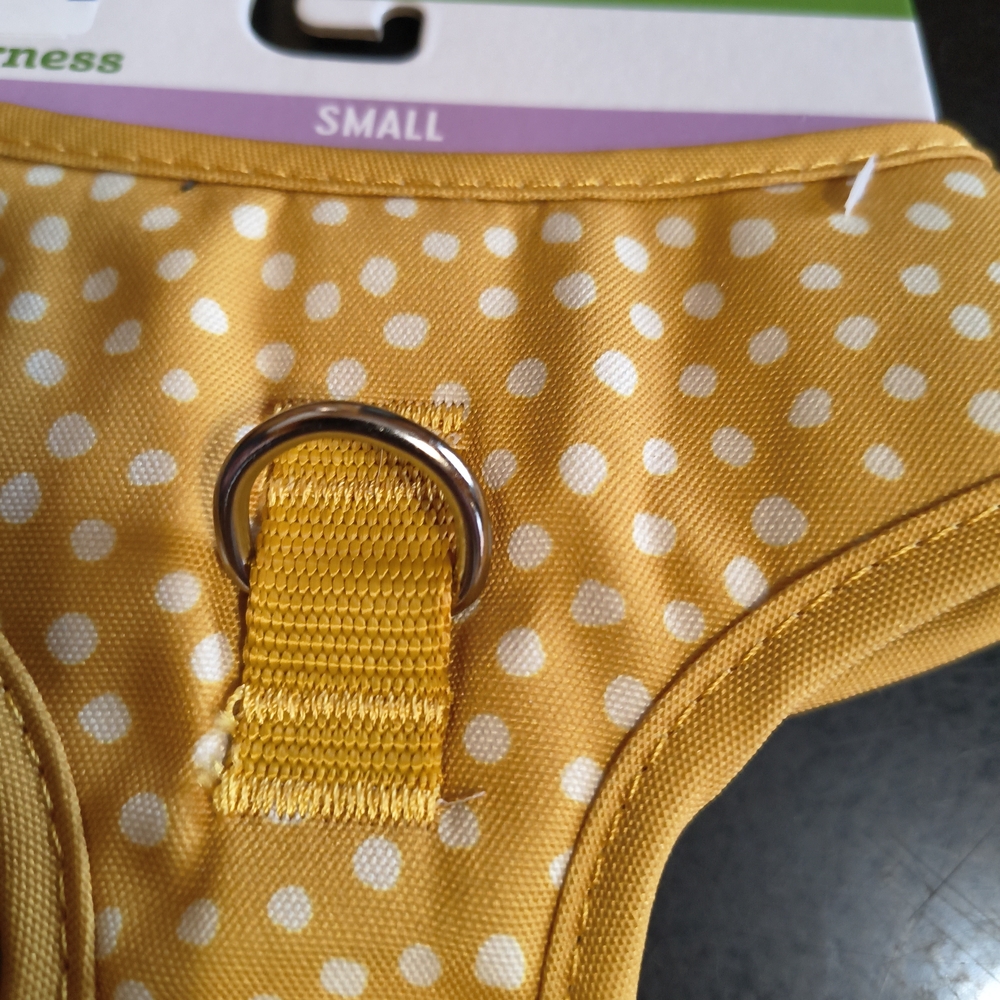 Yellow Polka Dot Small And Medium Dog Harness - Picture 10 of 12
